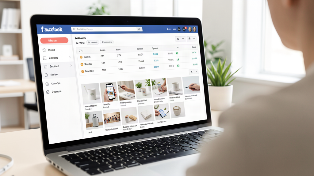 Meta Ads campaign management dashboard showing a test grid for Facebook and Instagram